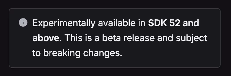 Experimental and compatibility caveats